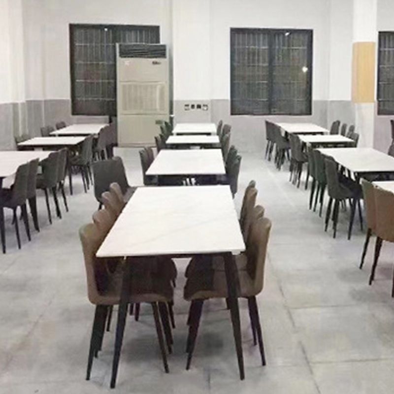 Modern Black Marble Counter Table Rectangle Dining Table for Kitchen