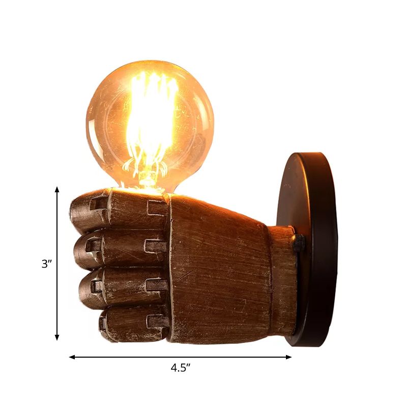 Left/Right Hand Wall Sconce Decorative Resin 1-Bulb Brown Wall Mount Light for Corridor