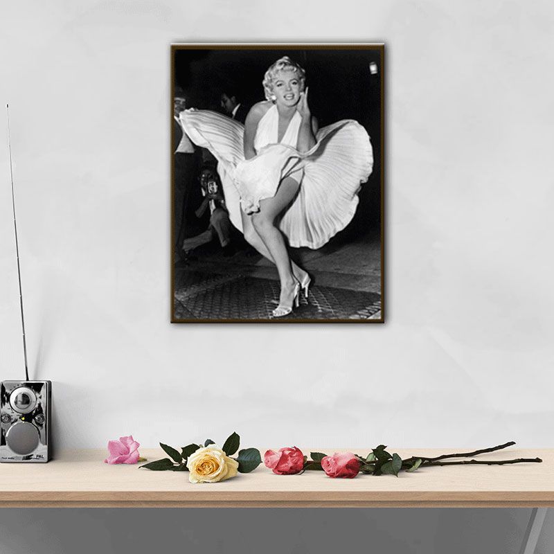 Décoration murale sur toile de couleur claire Marilyn Monroe pour chambre de garçon, texturée