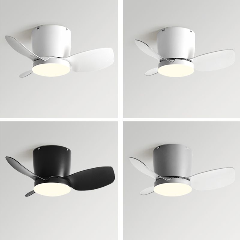 Nordic Style Ceiling Fan Lamp Cylinder Shape Ceiling Fan Light for Children's Room