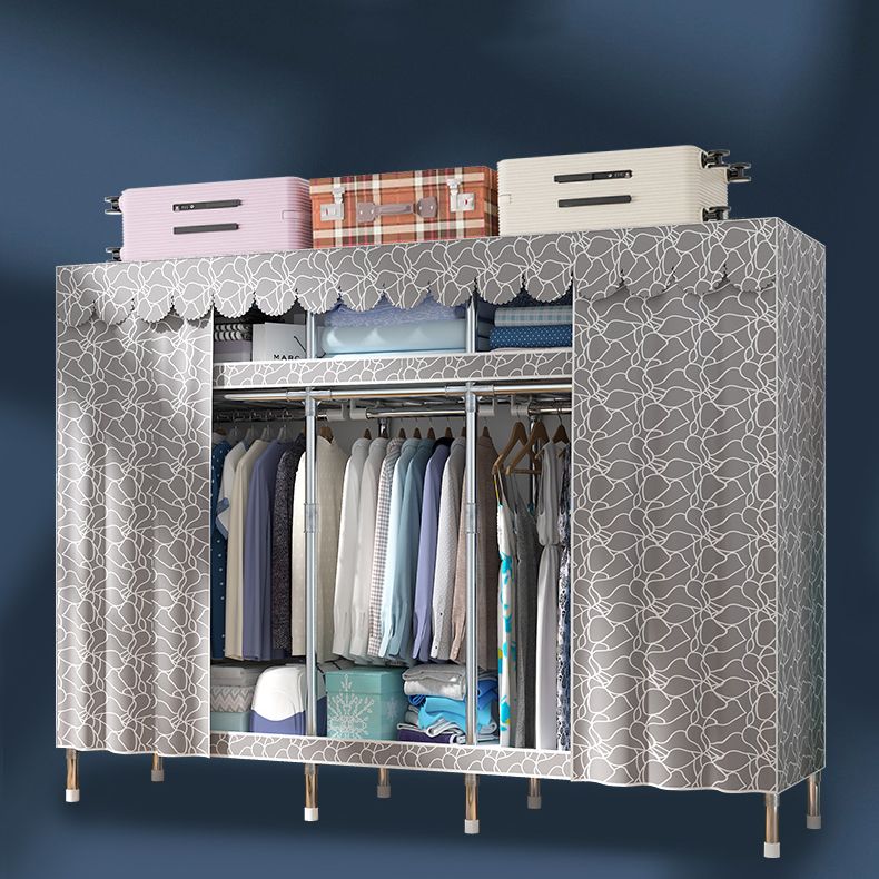 Contemporary Style Wardrobe Metal 1-Door Wardrobe Closet With Legs