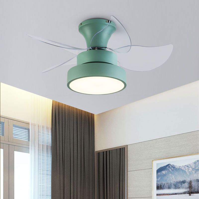 1 Light Ceiling Fan Light Modern Style Metal Ceiling Fan Lighting for Dining Room