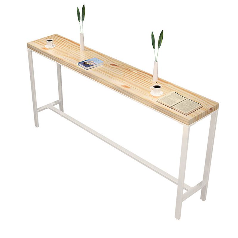 Contemporary Rectangular Bar Set 1/2/4 Pcs Solid Wood Counter and Bar Stools