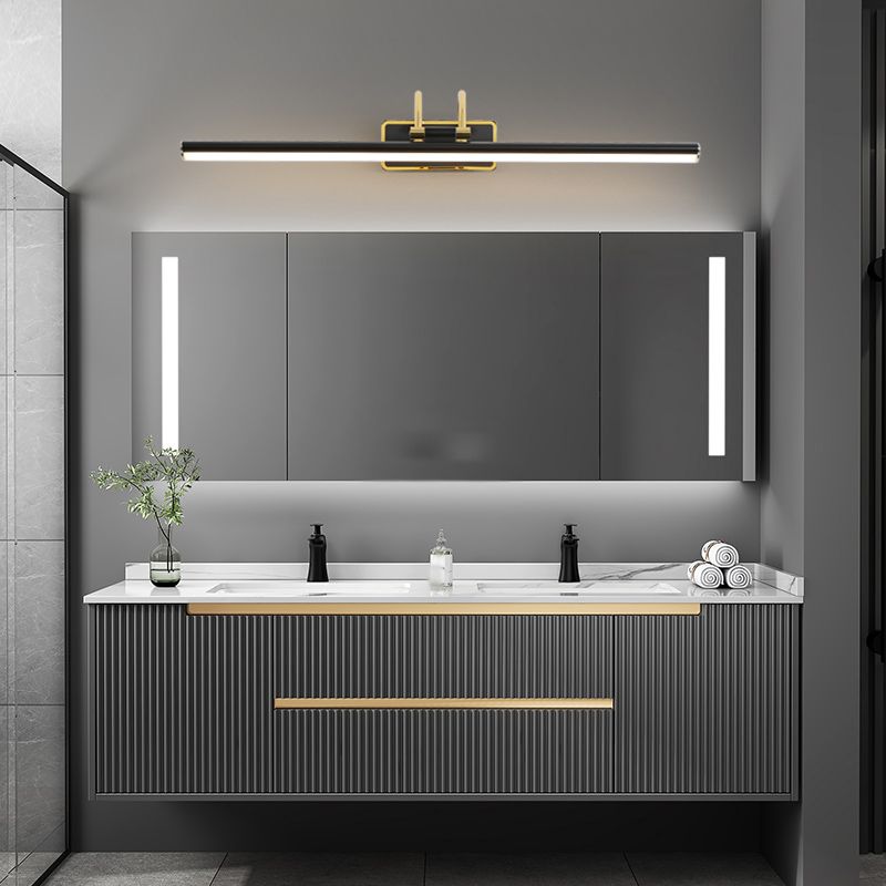 Linear Shape Metal Mirror Wall Light Modern 1-Light Mirror Wall Mount Light