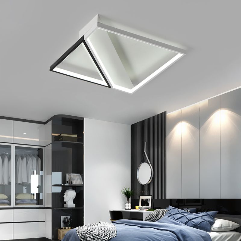 Luz de techo empotrada de metal con forma de cubo cuadrado y montaje empotrado LED minimalista blanco para dormitorio