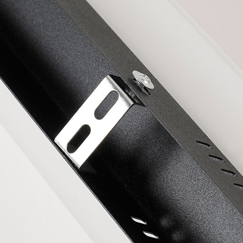 Forma lineal de metal apliques de pared estilo moderno 1 iluminación de montaje de pared de luz en negro