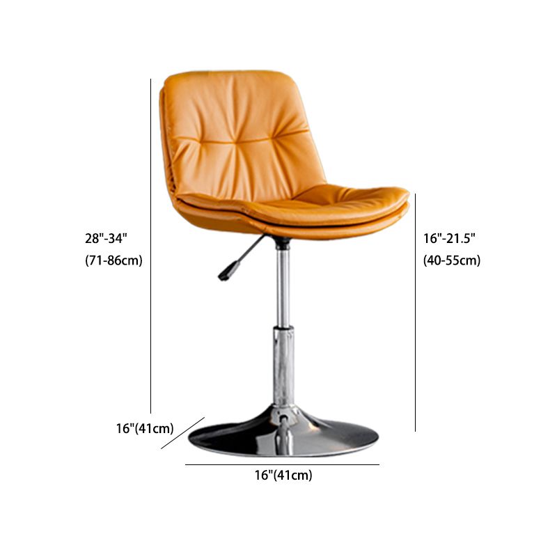 Contemporary Metal Barstool Faux Leather Counter Stool with Swivel in Matte Finish