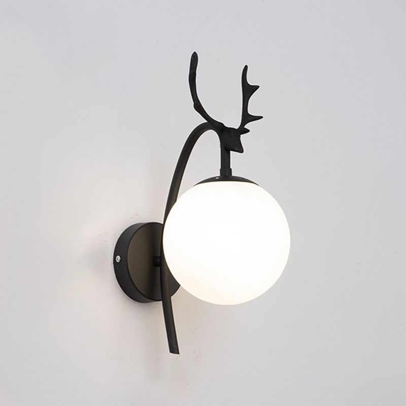 Sitting Room Antler Wall Sconce Modern Glass 1 Head Wall Mounted Light Fixture