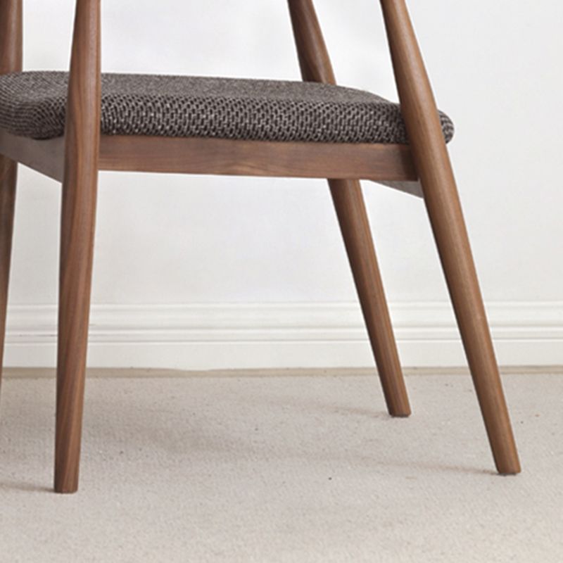 Modern Armrest Backrest Cushion Chair with Wood Legs for Dining Room