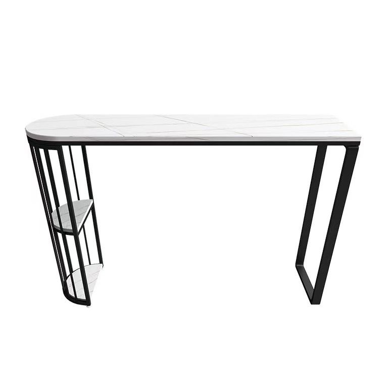 Glam Indoor Bar/Dinette Table with Storage Double Pedestal Bistro Bar Desk