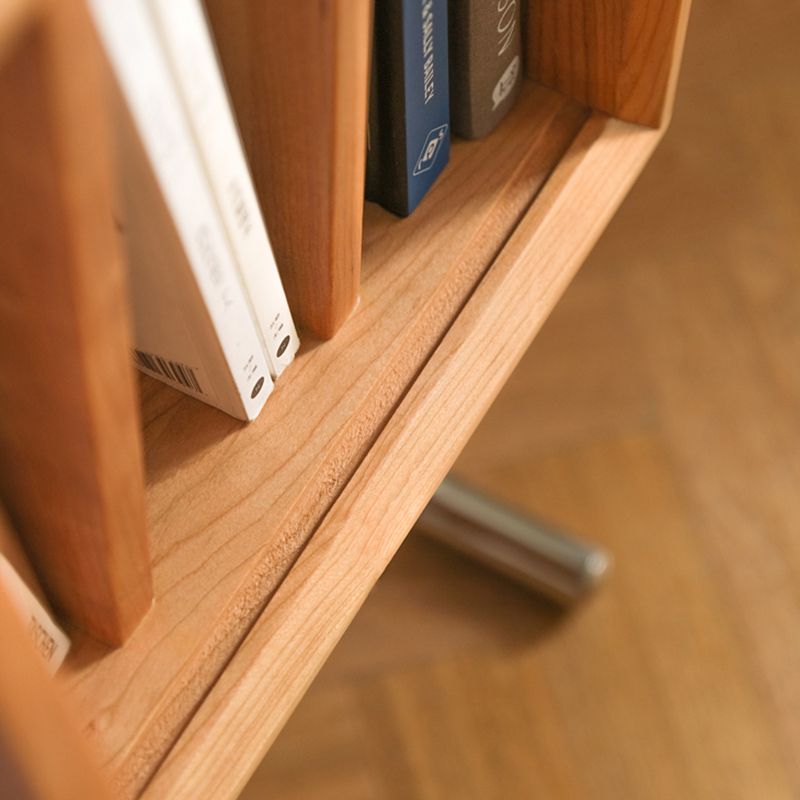 Modern Style Solid Wood Bookshelf Closed Back Bookcase with Doors