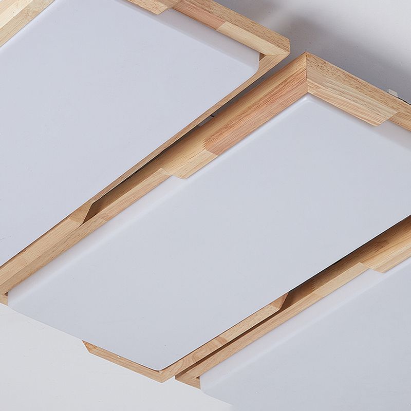 Plafonnier LED moderne en bois, luminaire de plafond encastré pour le salon