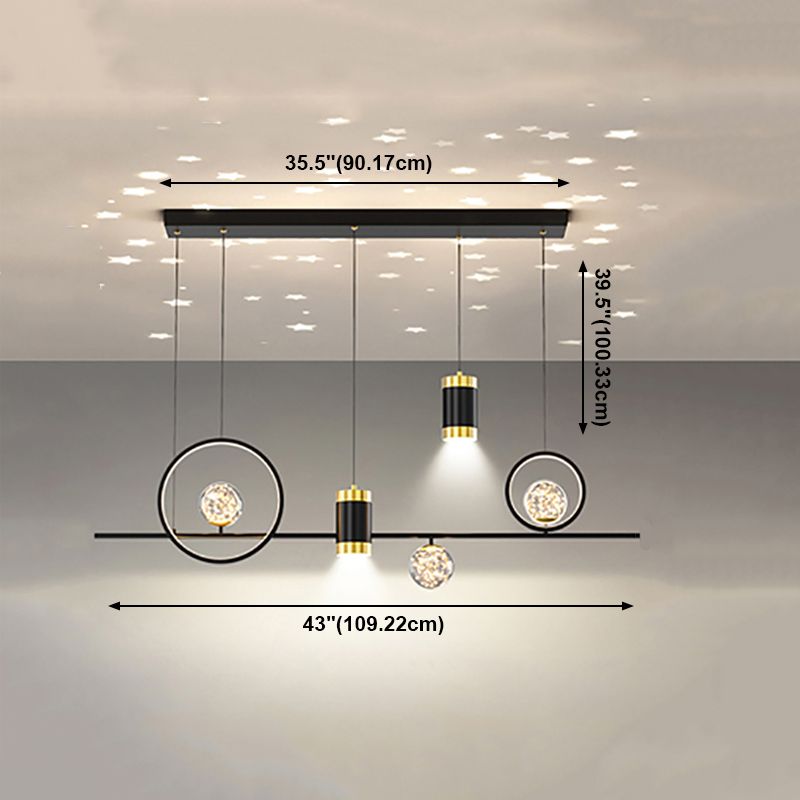 Modern Island Pendant Lamps Multi-Head Restaurant Hanging Light Fixtures