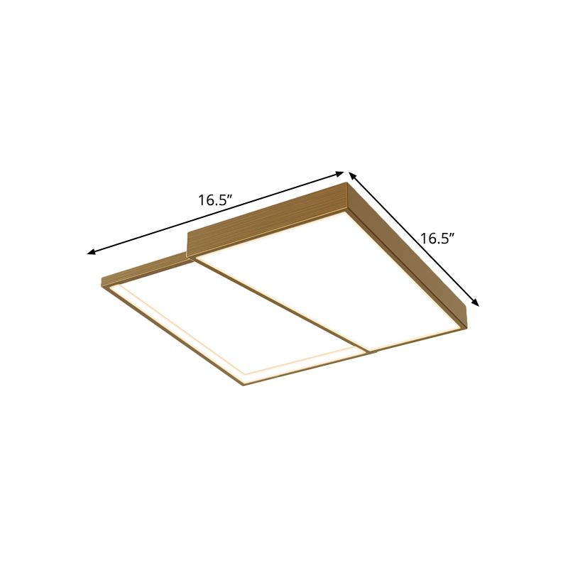 Geometry Ceiling Light Fixture Nordic Metal LED Gold Flushmount Lighting, 16.5"/20.5" Wide