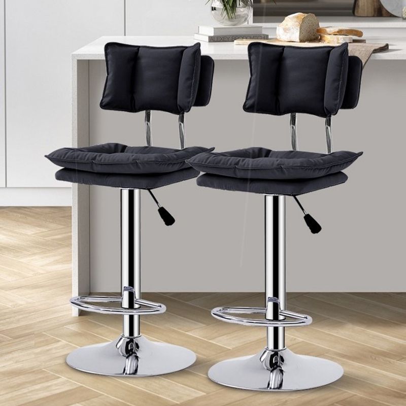 Lift and Rotate Height Stool Nordic Indoor Leather Armless Single Bar Stool