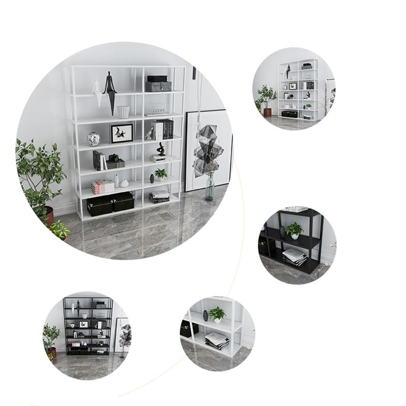 Rectangle Open Back Bookshelf Industrial Etagere Storage Bookcase