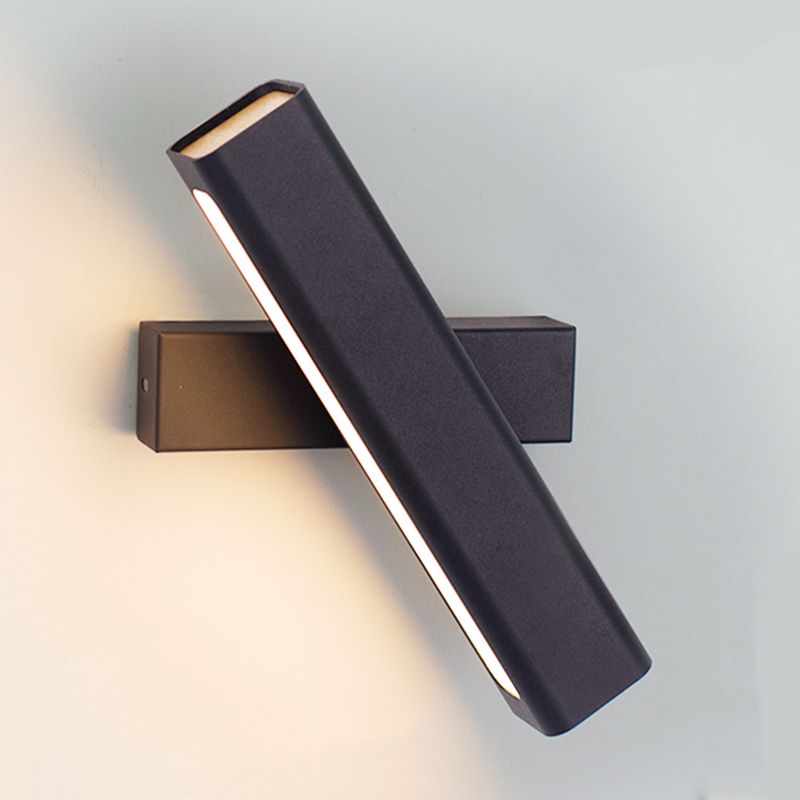 Square Shade Metal Wall Sconce Modern 1-Light Wall Mount Lighting
