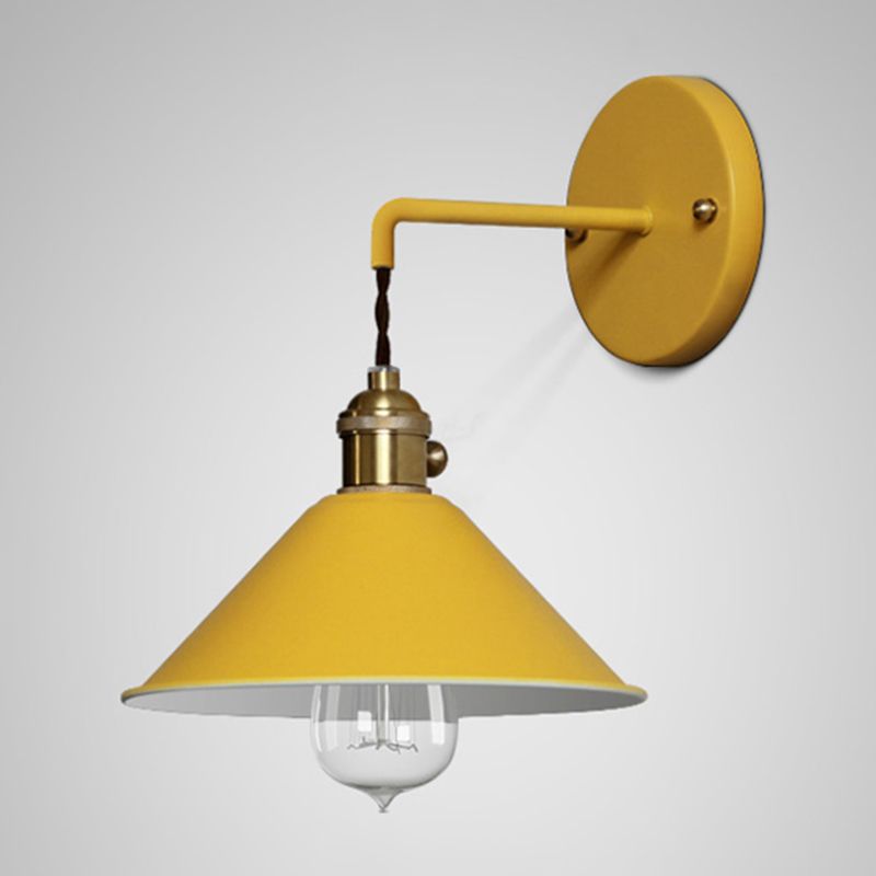1-Light Cone Wall Light Sconce Modern Style Metal Wall Mounted Lights