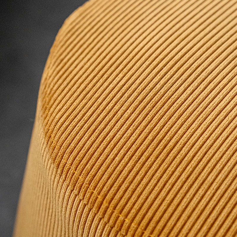 Glam Ottoman Velvet Upholstered Solid Color Tear Resistant Round Ottoman