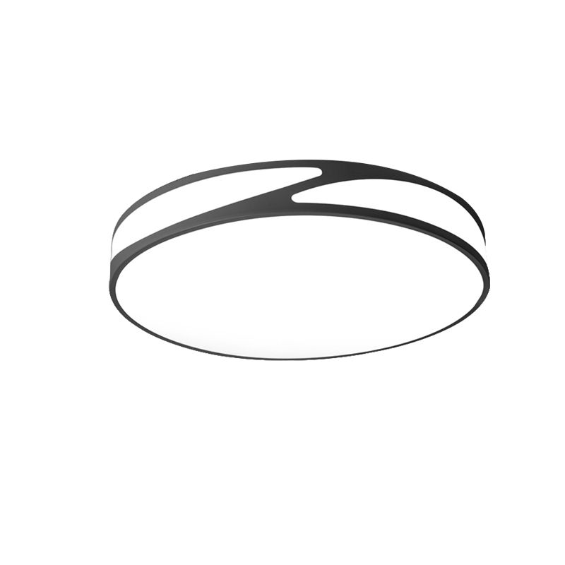 Lámpara empotrada monocromática nórdica, Panel delgado, acrílico redondo, luz de techo LED de 18/21,5 pulgadas de ancho en luz cálida/blanca