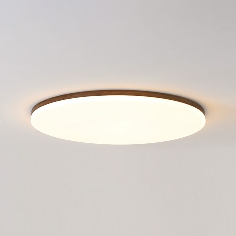 Plafonnier LED en forme de géométrie, Style moderne et Simple, en bois, 1 lumière, encastré pour le salon