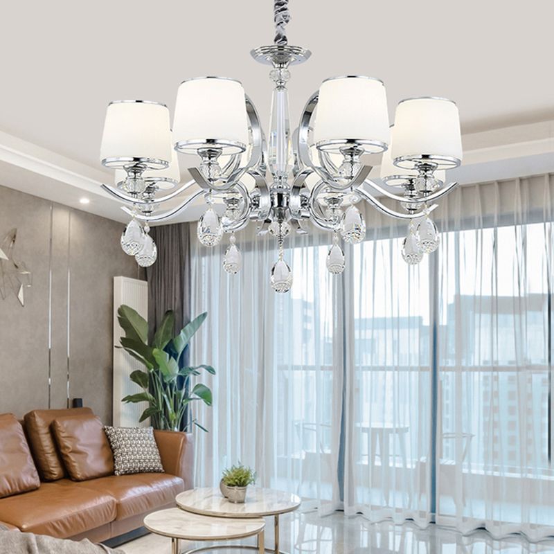Nordic Modern Style Hanging Pendant Light Metal Chandelier Lighting with Glass Shade
