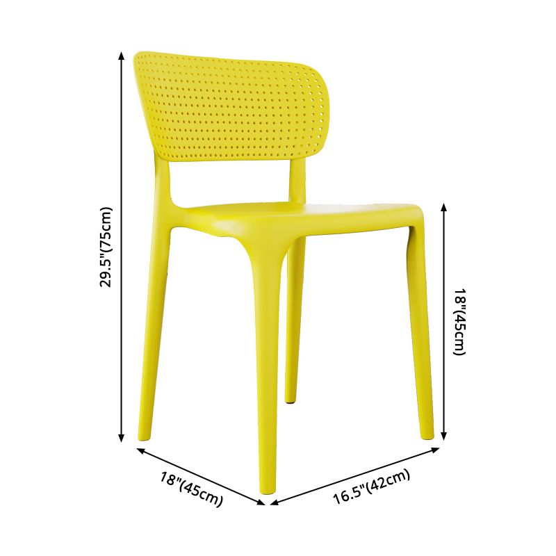 Contemporary Plastic Open Side Chair Stacking Study Room Dining Chair With Matte Finish