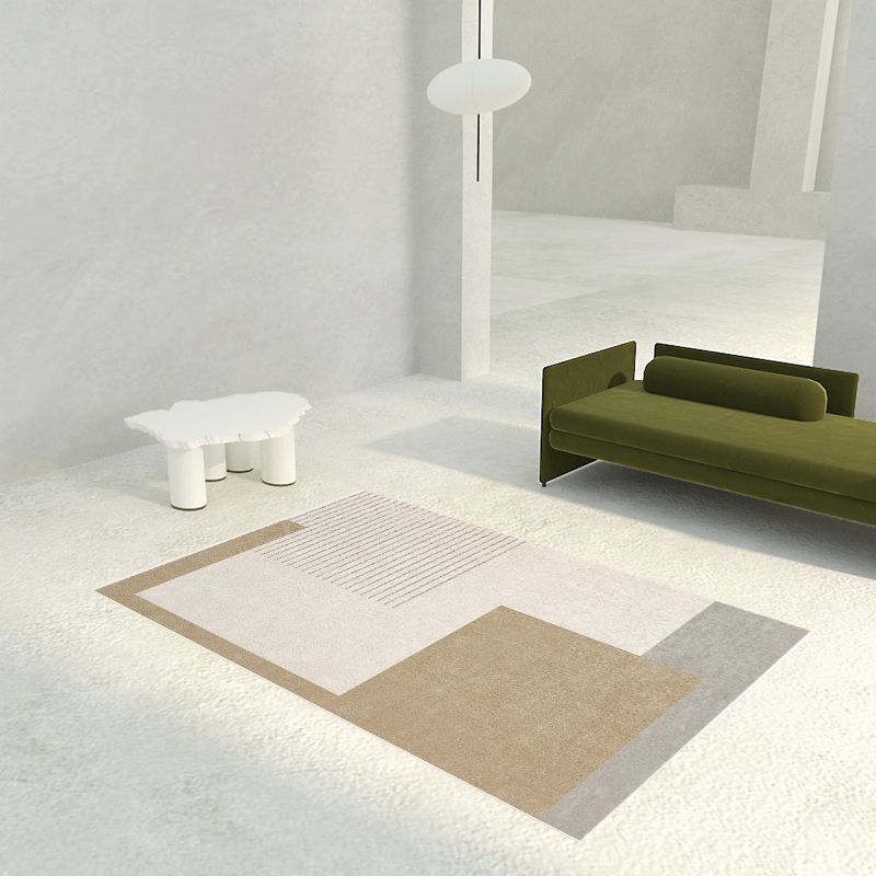 Modern Watercolor PVC Carpet Area Rug Washable Living Room Carpet with Non-SlipBacking