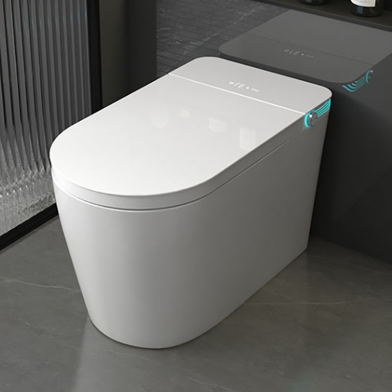 White Finish Floor Standing Bidet with Heated Seat and Foot Sensor