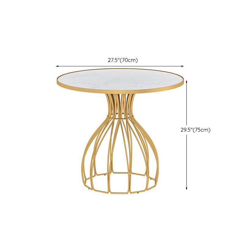 Metal and Stone Table Glam Style Simple Home Round Dining Table