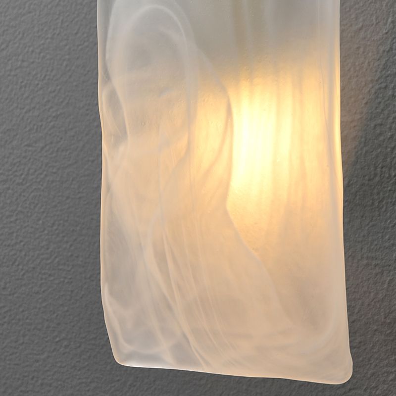 Metal Modern Wall Sconce Rectangle Shape Wall Light with Glass Shade for Bedroom