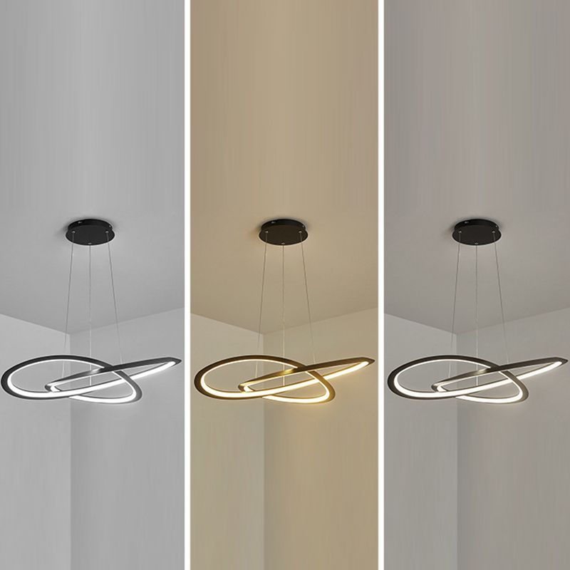 Linear Shape Metal Pendant Light Fixture Modern Style 1 Light Hanging Light Fixture