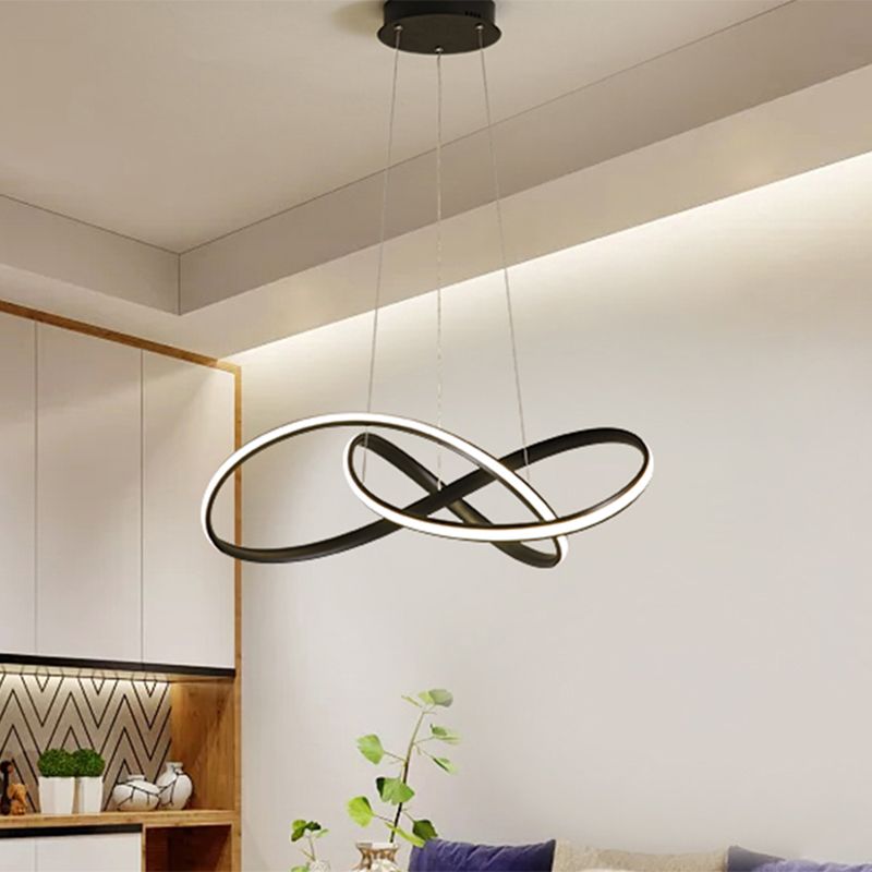 19,5 "/27,5" w semplice illuminazione a led giù illuminazione nera attorcigliata con tonalità metallica in luce calda/bianca