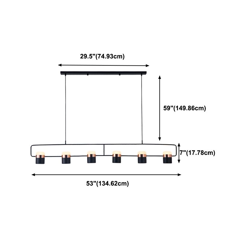 Hedendaagse stijl Cilinder Island Lighting Metal Island Lighting Ideas