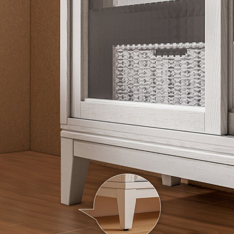 Modern Style Closed Back Book Shelf Wooden Bookcase in White