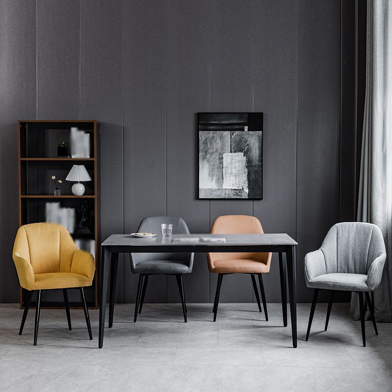 Contemporary Metal Dining Room Chairs Upholstered Armchair for Restaurant Use