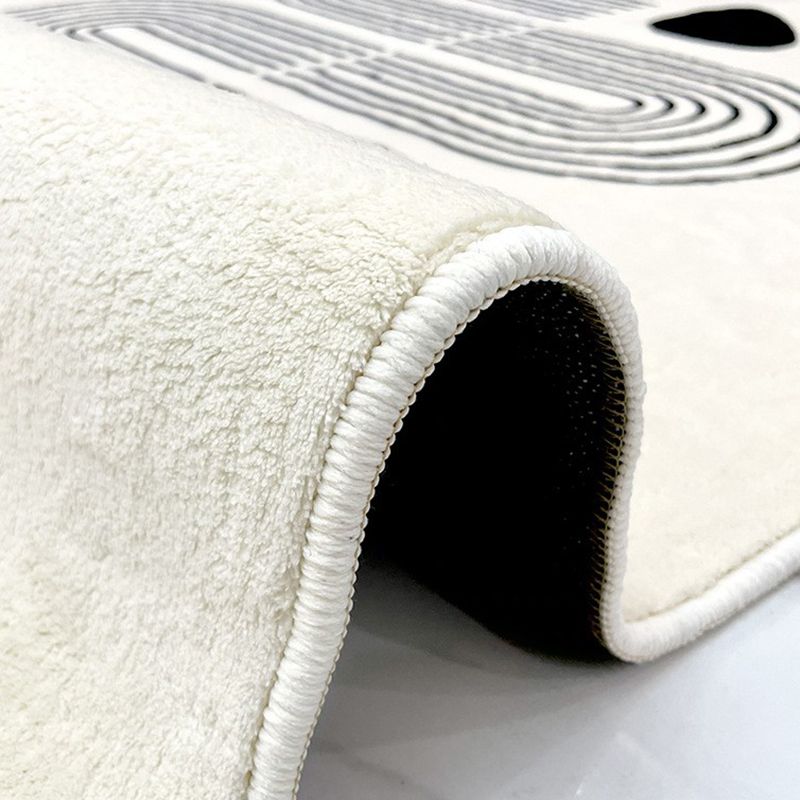 Simplicity Zebra Print Rug Polyester Carpet Non-Slip Backing Area Rug for Living Room