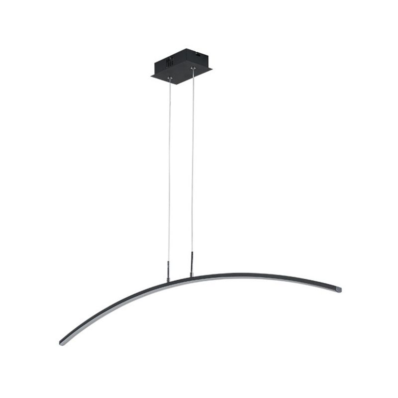 Lampada dell'isola Arch Black/Nero Simplicity Iron Iron Accoglienza a sospensione LED Apparecchiatura in luce calda/bianca sul tavolo da pranzo
