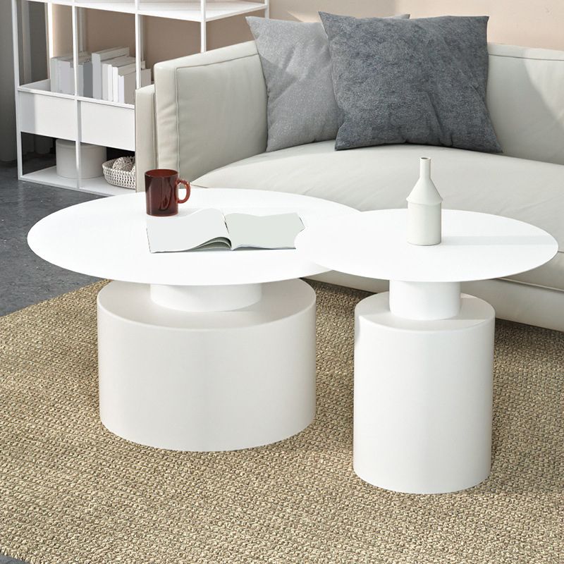 Round Pedestal Base Metal Table Frame Mid-century Modern Style Coffee Table