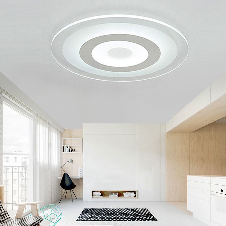 LED Slaapkamer Flush Mount Plafond Licht Armatuur Eenvoudige Witte Flush Mount Verlichting met ronde Acryl Schaduw