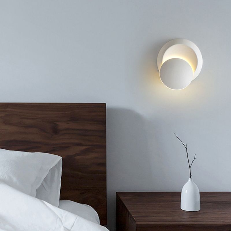Moderne minimalistische stijl roteerbare cirkelvormige wand sconce verlichting metalen wandlicht licht