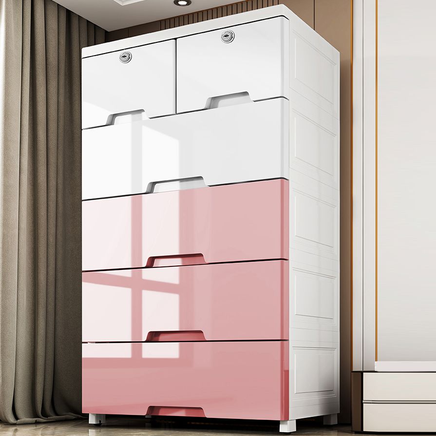 Plastic Storage Cabinet Modern Non-Hanging Wardrobe Armoire for Home