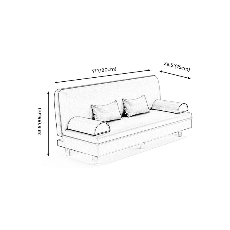 Modern Cotton-Blend/Faux Leather Convertible Sofa 33"H Armless Sofa for Living Room