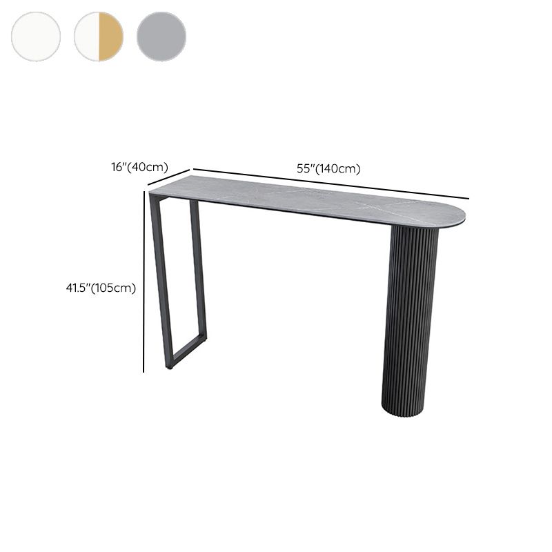 41.3-inch Stone Top Table Modern Style Bistro Pub Table for Living Room