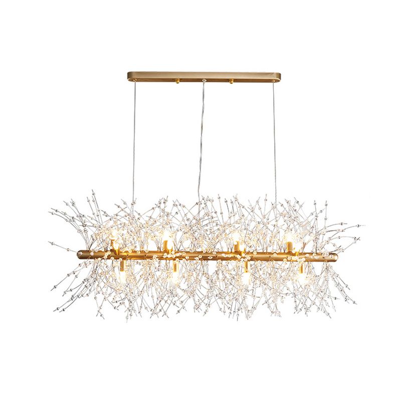 Luce a ciondolo di Crystal Island di ramificazione Modern Dining Room Isola lampade