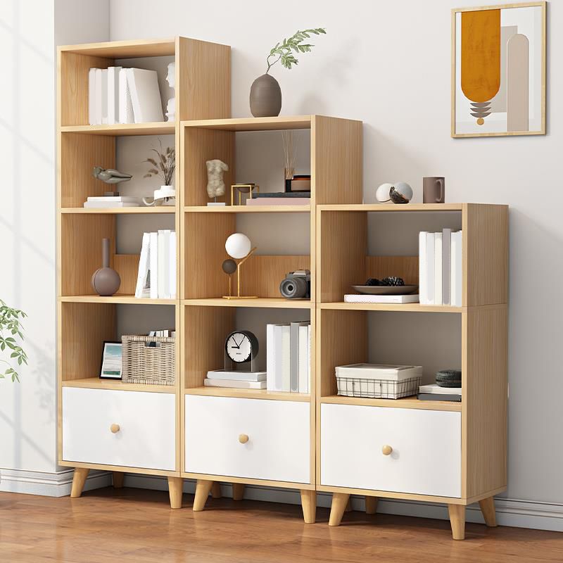 Contemporary Standard Book Shelf Engineered Wood Open Bookcase