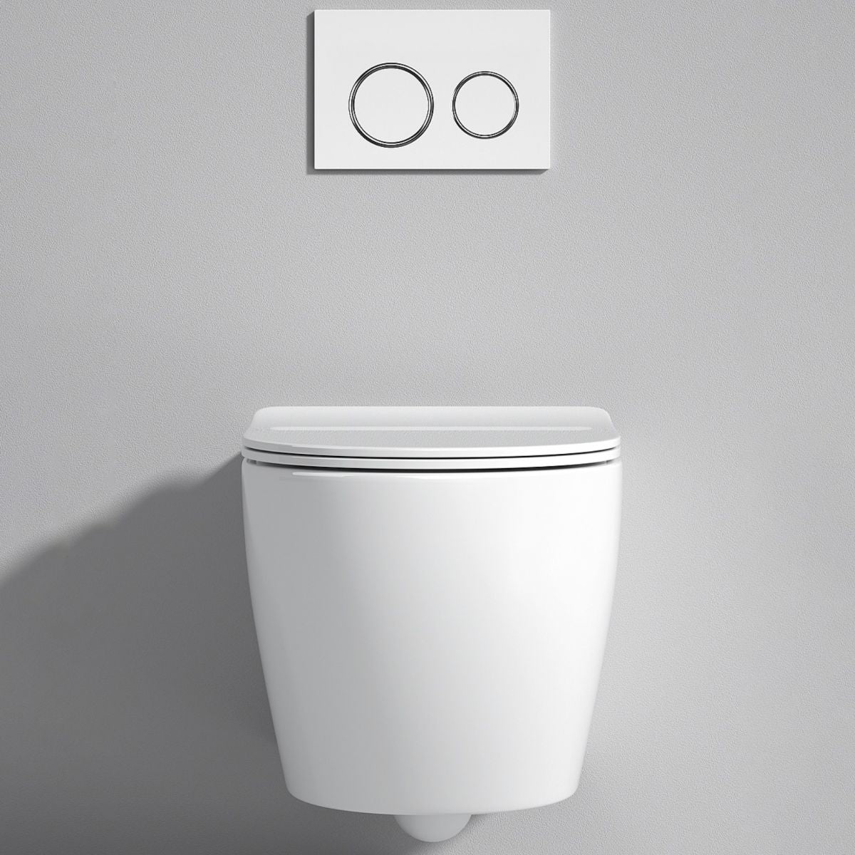 Modern White Flush Toilet Wall Hung One-Piece Toilet with Slow Close Seat