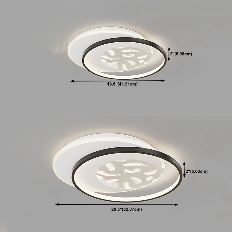 2 Light Circle Ceiling Lamp Modern Style Metal Ceiling Lighting for Dining Room