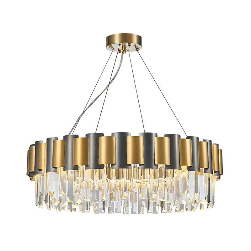 Duidelijke kristal gelaagde ijsbeurt hanglamp Modern 8/12-licht Golden Hanging Chandelier