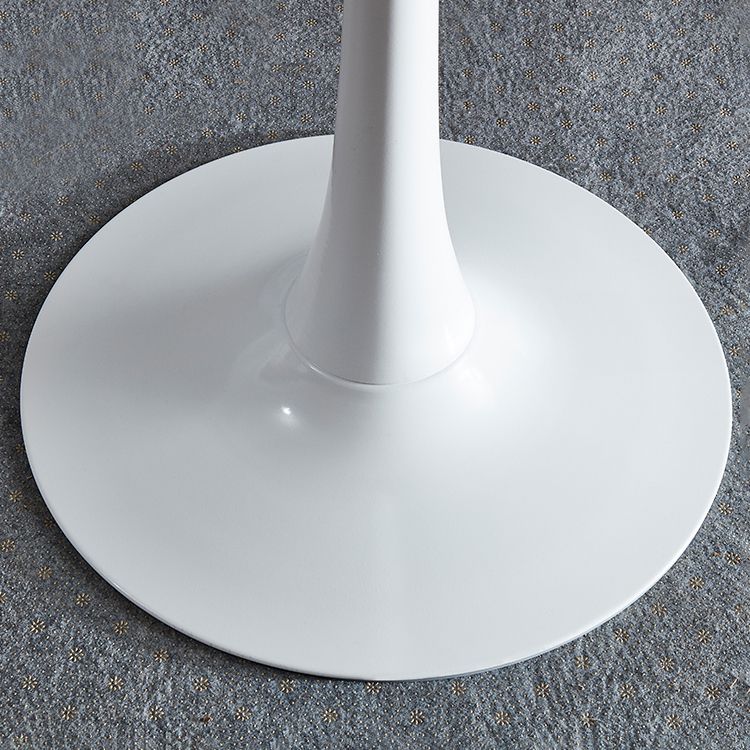 Round Sintered Stone White Dining Table Minimalist Tulip Base Table for Dining Room